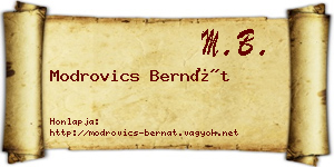 Modrovics Bernát névjegykártya
